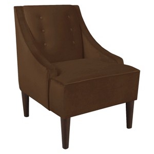 Skyline Custom Upholstered Swoop Arm Chair - Skyline Furniture , Velvet Brown