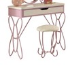 Vanity Set White Purple - Acme Furniture: Butterfly-Shaped Desk with Stool & Storage Drawer - 4 of 4