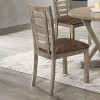 Set of 2 Dining Chairs Modern Farmhouse Rustic Look Distressed Design Ladderback Solid Wood - 3 of 4