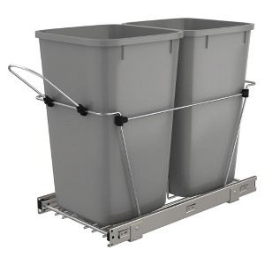 Rev-A-Shelf RV-15KD Series Double 27 Quart Sliding Pull-Out Waste Container for Base Kitchen Cabinet - 1 of 4