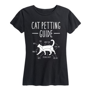 Women's - Instant Message - Cat Petting Guide Short Sleeve Graphic T-Shirt - 1 of 4