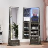 Fredees LED Mirror Jewelry Cabinet, Standing 360° Swivel Armoire with Full-Length Mirror, Jewelry Storage & Large Drawer, Christmas Gift - 4 of 4