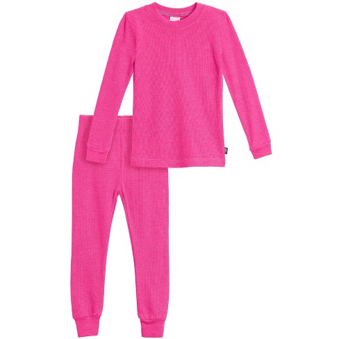 City Threads Girls Usa-made Soft & Cozy Thermal 2-piece Long Johns,hot Pink  W/ Light Pink Stitch ,10 Yrs : Target