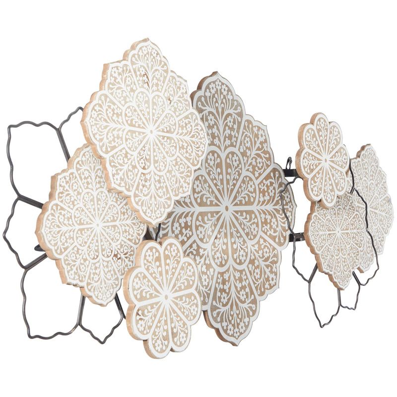 Wood Floral Wall Decor with Metal Wire Brown - Olivia &#38; May, 2 of 6