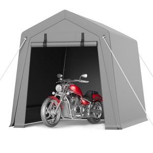 Motorcycle Storage Shed,Heavy Duty Portable Tent with Rolled Zipper Door,Waterproof Design for ATV,Motorcycle - 1 of 4