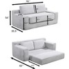 VASIP 70''Corduroy Cloud Double Sofa,2-in-1 Convertible Sofa Bed & Boneless Design,for Living Room, Apartment & Small Spaces,Gray - 3 of 4