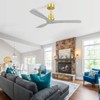 HOMLUX 52" Solid Wood Ceiling Fan w/Remote Control Reversible Motor,Gold - 3 of 4