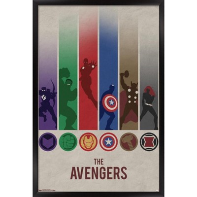 Trends International Marvel Comics Avengers - Minimalist Logo Framed ...