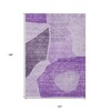 Eggplant Purple And Lilac Abstract Washable Indoor Outdoor Area Rug - 3 of 4