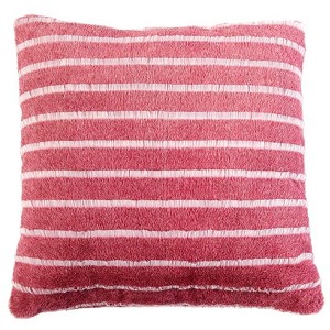 The Lakeside Collection Striped Faux Fur Throws or Accent Pillows - Striped Faux Fur Accent Pillow Red - 1 of 4