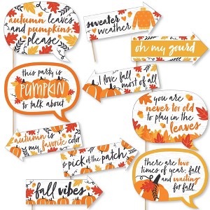 Big Dot of Happiness Funny Fall Pumpkin - Halloween or Thanksgiving Party Photo Booth Props Kit - 10 Piece - 1 of 4