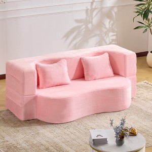 71'' Plush Folding Sofa Bed with High-Density Foam, Convertible Futon for Living Room and Bedroom - 1 of 4