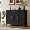 ModernLuxe Sideboard Storage Cabinet, Acacia Wood Console Cabinet  with Adjustable Shelves & 3 Drawers - 2 of 4