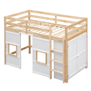YOOCOZZ Twin Size Loft Bed with Wardrobe, Window Design - 1 of 4