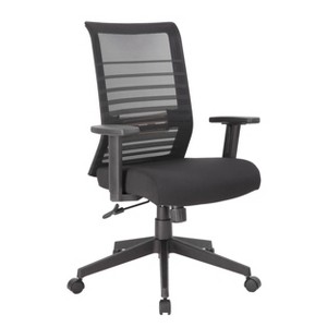 Linear Mesh Task Chair Black - Boss Office Products: Synchro-Tilt, Adjustable Arms, 275lbs Capacity - 1 of 4