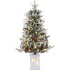 Acekool 3FT Prelit Snow Flocked Artificial Tree, 78 LED 8-Mode Battery Mini White Tree, Indoor Outdoor - 2 of 4