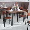 Emma and Oliver Industrial Dining Chair with Rolled Steel Frame and Solid Wood Seat - 500 lbs. Static Weight Capacity - 4 of 4