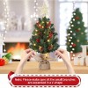 TackView Mini Christmas Tree with Top Star & Lights, Tabletop Artificial Christmas Tree with Red Berries & Pine Cones, for Holiday Decorations - 2 of 4