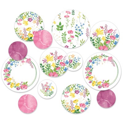 Big Dot of Happiness Wildflowers - Boho Floral Party Giant Circle Confetti - Party Decorations - Large Confetti 27 Count
