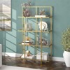 62 in. Brass Finish Standard Bookcase - Henn&Hart - 4 of 4