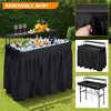 SUGIFT Portable Ice Cooler Table with Drainage, Skirt & Handle, 440LBS Capacity Outdoor Beverage Station for Party, Wedding, BBQ and Events - 3 of 4