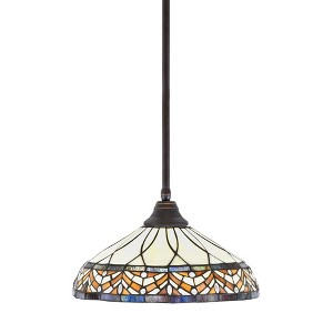 Toltec Lighting Any 1 - Light Pendant in  Dark Granite with 16" Royal Merlot Art Glass Shade - 1 of 1