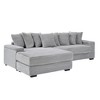 111.4" Corduroy L-Shaped 3-Seater Sectional Sofa with 8 Pillows - 3 of 4