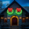 Hooseng Pre-Lit Christmas Lighted Wreath Display Decor, 35" Xmas Wreath with Bow and 90 LED Lights, Holiday Festival Vacation Decoration - 4 of 4