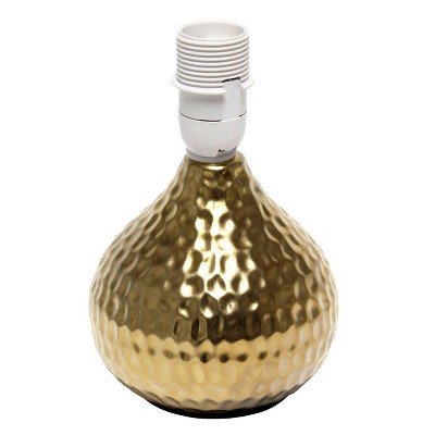 Hammered Gold Drip Mini Table Lamp with Black Shade