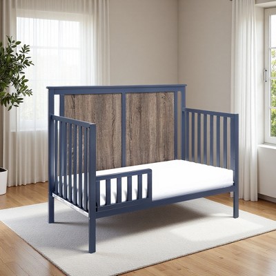 FURNIinspire Cribs 4 In 1 Convertible Crib Baby Bed Toddler Bed Baby Sied Bed, Bedside Crib, Baby Products, Baby Furniture, Blue, 56.75"*29.5"*45.25"