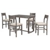 NicBex Dining Table Set for 4 Kitchen Table Farmhouse Counter Height Kitchen Table Set with 4 Upholstered Dining Chairs for Small Places - 4 of 4