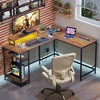 GALAXHERO 60 Inch L-Shaped Gaming Desk with Power Outlets & LED Lights, Corner Desk with Hook, Convertible Office Desk for Bedroom - 2 of 4