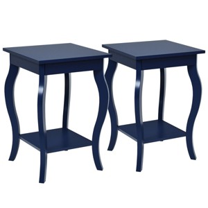 Costway Set of 2 NightStands Side Table End Table Accent Table w/ Shelf Indigo - 1 of 4