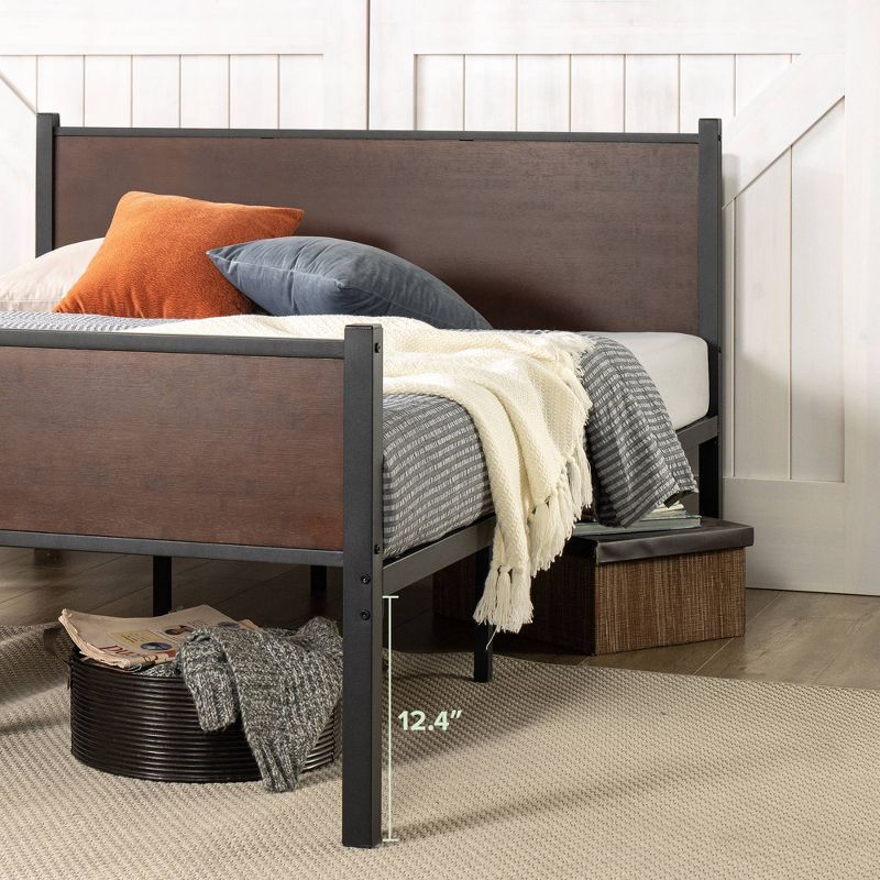 Tucker Bamboo and Metal Platform Bed Frame with Headboard and Footboard Brown - Zinus, 3 of 9