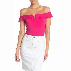 Women's Off the Shoulder Flutter Sleeves Bodysuit - Elodie - 1 of 3