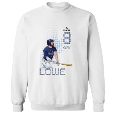 MLBPA Men's Lowe Pw Licensed Mlb Players Brandon Lowe Tampa Bay Rays Long Sleeve Graphic Cotton Pullover Sweatshirt - White XL