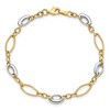 Black Bow Jewelry 14k Two Tone Gold 6mm Polished Oval Link Chain Bracelet, 7.25 Inch - 4 of 4