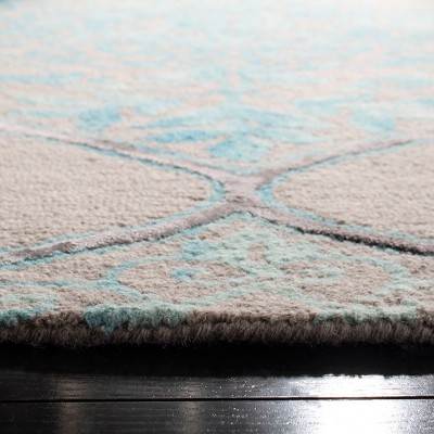 Handmade Tufted Dip-Dye Wool & Silk Round Rug in Brown