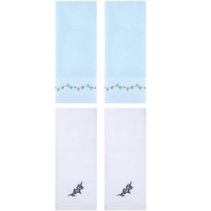 REGALWOVEN 4 Pcs Floral Soft Absorbent Hand Towel for Bathroom Home Decor 13" x 29" - 1 of 4
