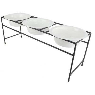 Platinum Pets Modern Triple Cat/Dog Diner Feeder Pearl White - 1.25cup