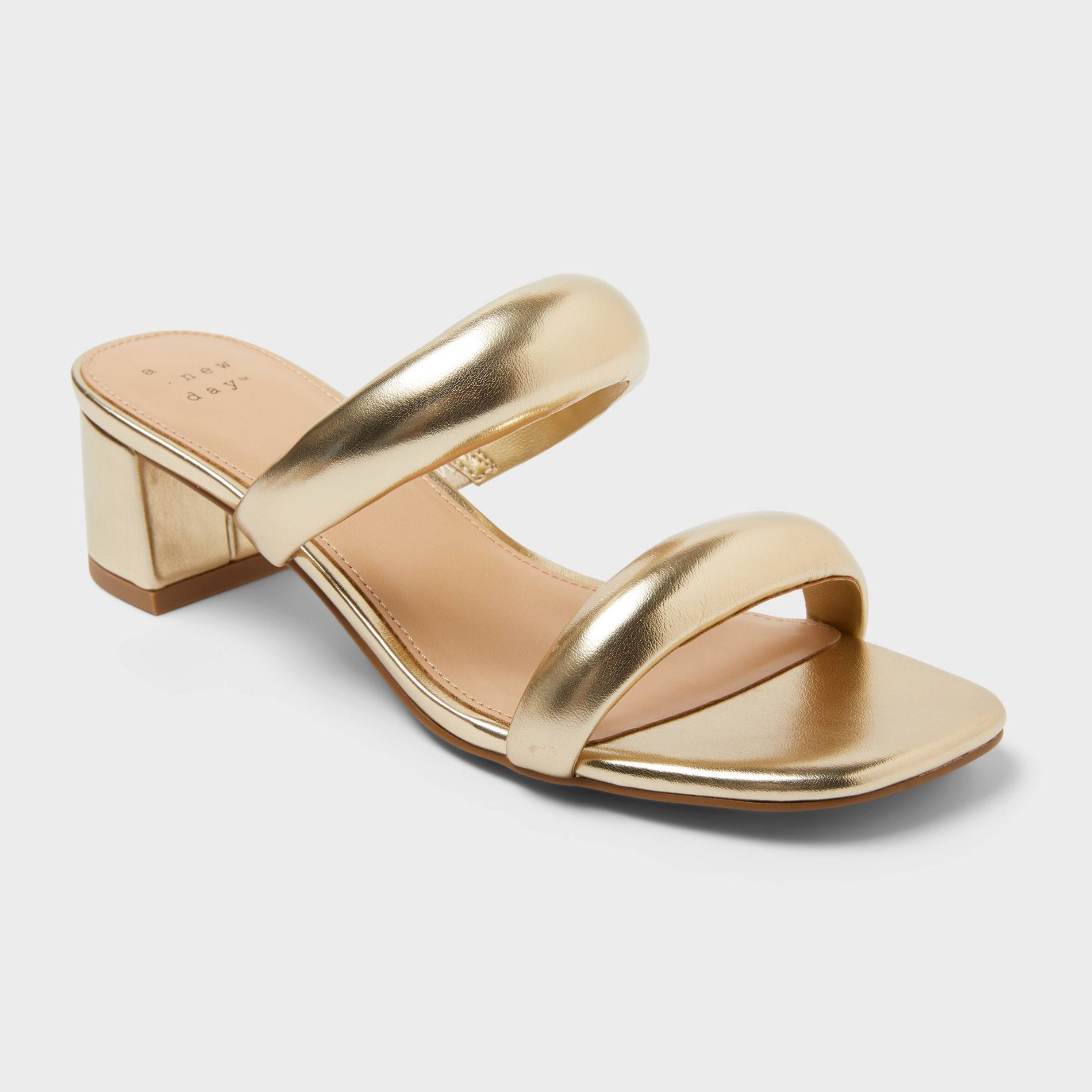 Women’s Tilda Puffy Strap Block Heels with Memory Foam Insole - A New Day™