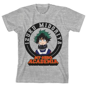 My Hero Academia Izuku Midoriya In Circle Crew Neck Short Sleeve Athletic Heather Boy's T-shirt - 1 of 2