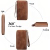 Wikineon Womens Wallet RFID Blocking Leather Zip Around Wallet Large Capacity Long Purse Credit Card Clutch Wristlet,Brown - 4 of 4