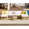 Outdoor 7-Pieces Sectional Sofa Set, All-Weather Rattan Sofa Set with Coffee Table, Freely Combined Sofa with Polyester Cushions–Cuddlewood - 3 of 4