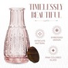 Elle Decor Color Glass Carafe with Wood Lid, Leak-Proof Glass Pitcher for Water, Juice, Mimosa Bar, Iced Tea,1 Liter, Dishwasher Safe - 3 of 4