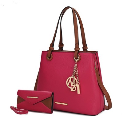 MKF Collection Kearny Vegan Leather Women’s Tote Bag with Wallet by Mia K- 2 pieces