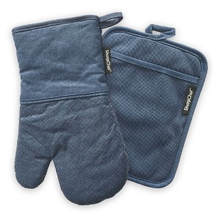 SharpChef Heat and Slip Resistant Silicone Oven Mitt and Pot Holder Set, Soft Cotton Lining, Waterproof, BPA-Free - 1 of 4