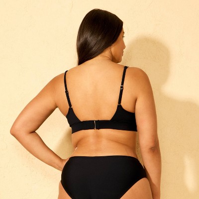 Shade & Shore Women's Shaping Longline Triangle Bikini Top - Shade & Shore™ Black M — фото 5