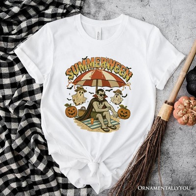 Summerween Vampire Dracula T-Shirt, Retro Halloween Beach Tee for Horror Spooky Summer Season| OrnamentallyYou