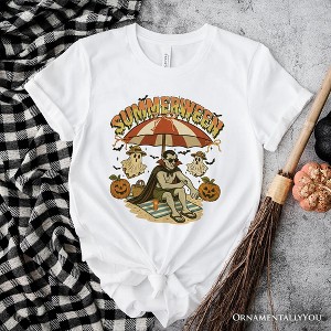Summerween Vampire Dracula T-Shirt, Retro Halloween Beach Tee for Horror Spooky Summer Season| OrnamentallyYou - 1 of 4